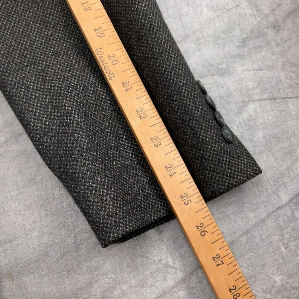 Pronto Uomo Blazer Men 42R Gray Tan‎ Career Lanificio Galtes Wool Italy VTG